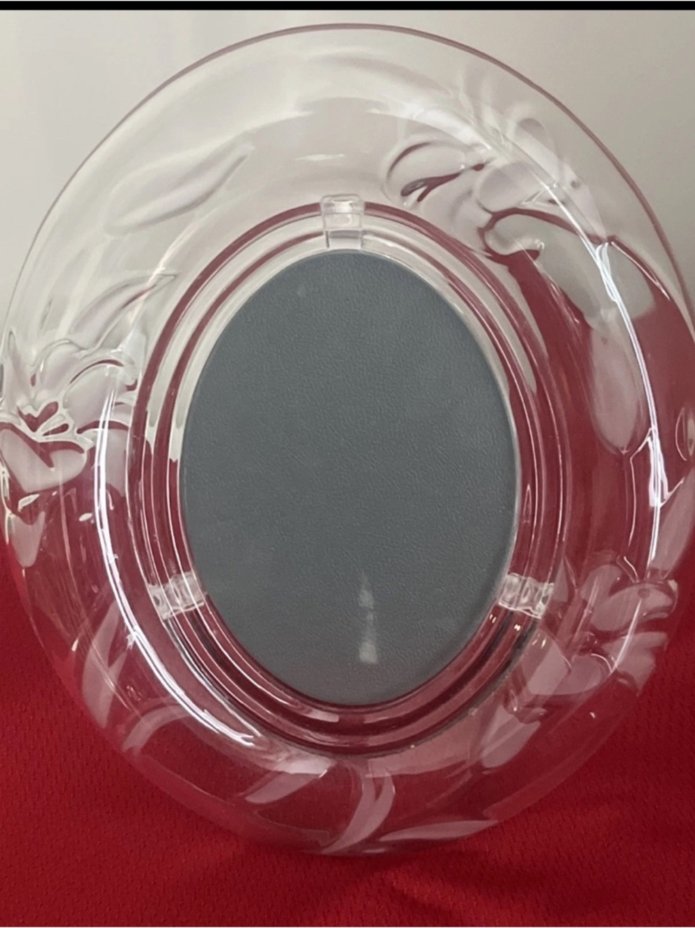Vintage Crystal Picture Frame 4x6 Photo Floral Oval Shape